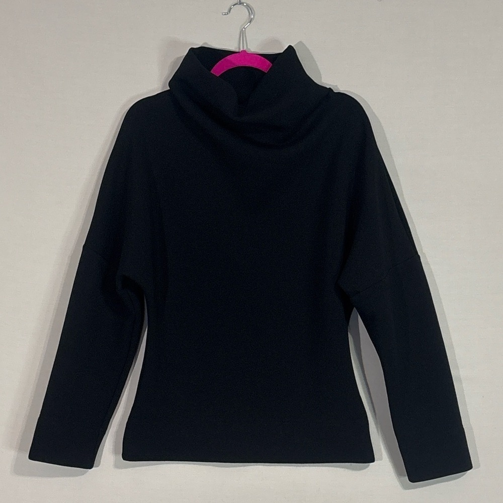 COS Black Oversized Turtleneck Sweater Minimalist Stretch Knit XS